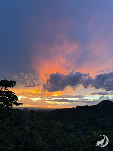 A sunset with pinks, oranges, and purples in the sky